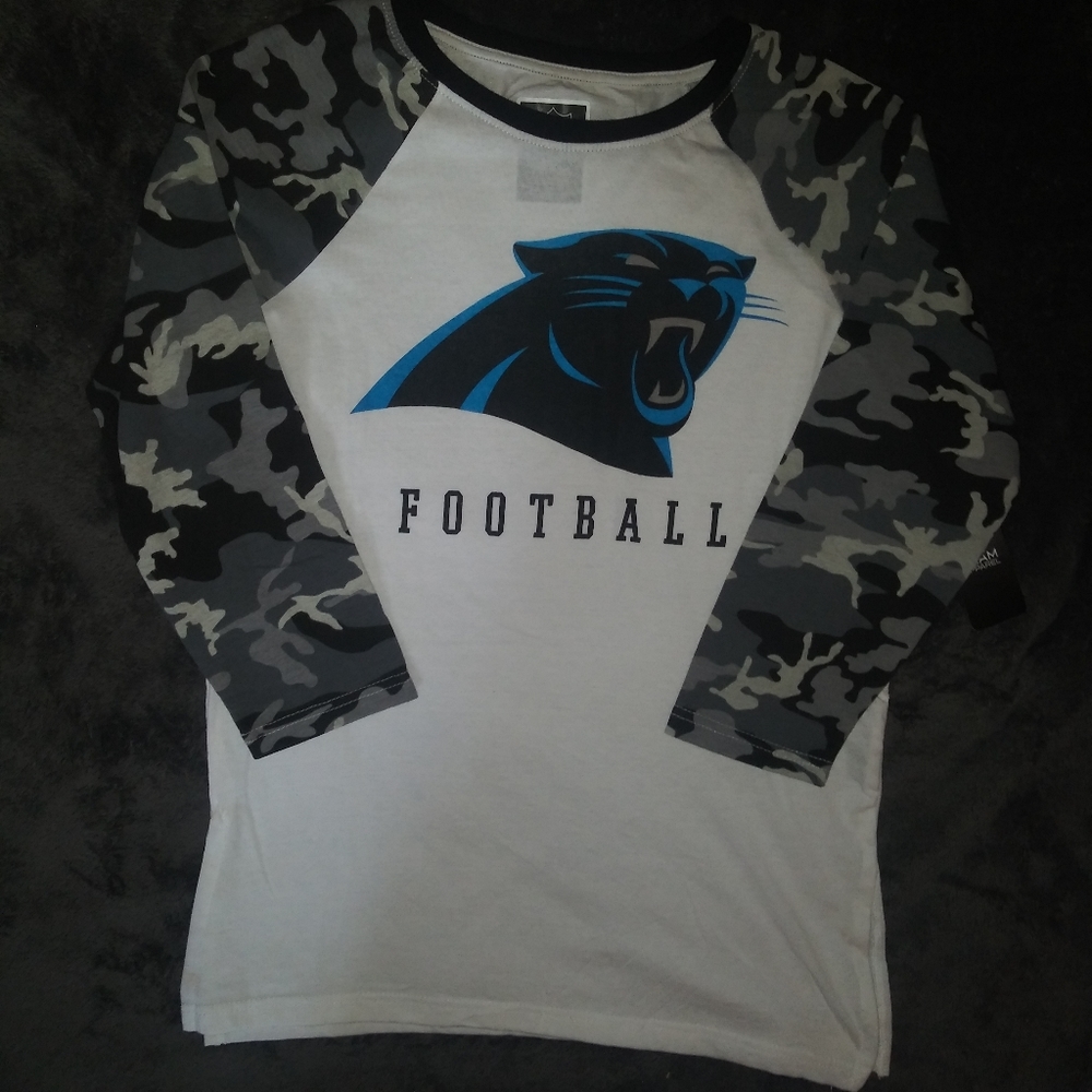 🆕NFL | Carolina Panthers Football Team Raglan Camo Shirt Women's Sizes Various